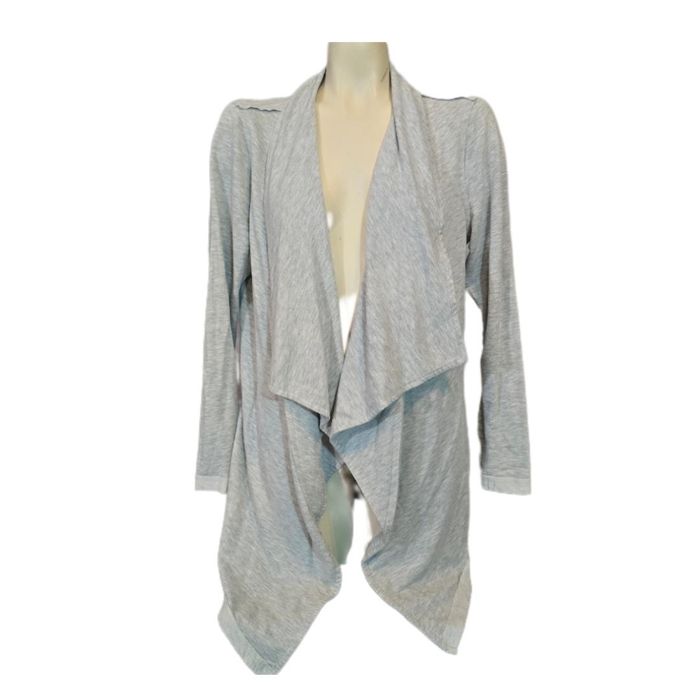 Light Gray Draped Open-Front Women's Cardigan Sweater‎